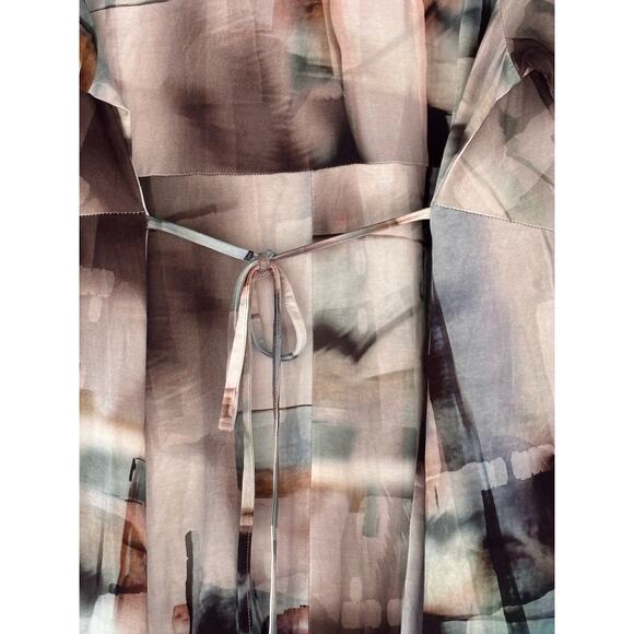 Ulla Popken A-Line Dress Geometric Womans  Pockets Tie Elastic Waist Viscose - Picture 6 of 14